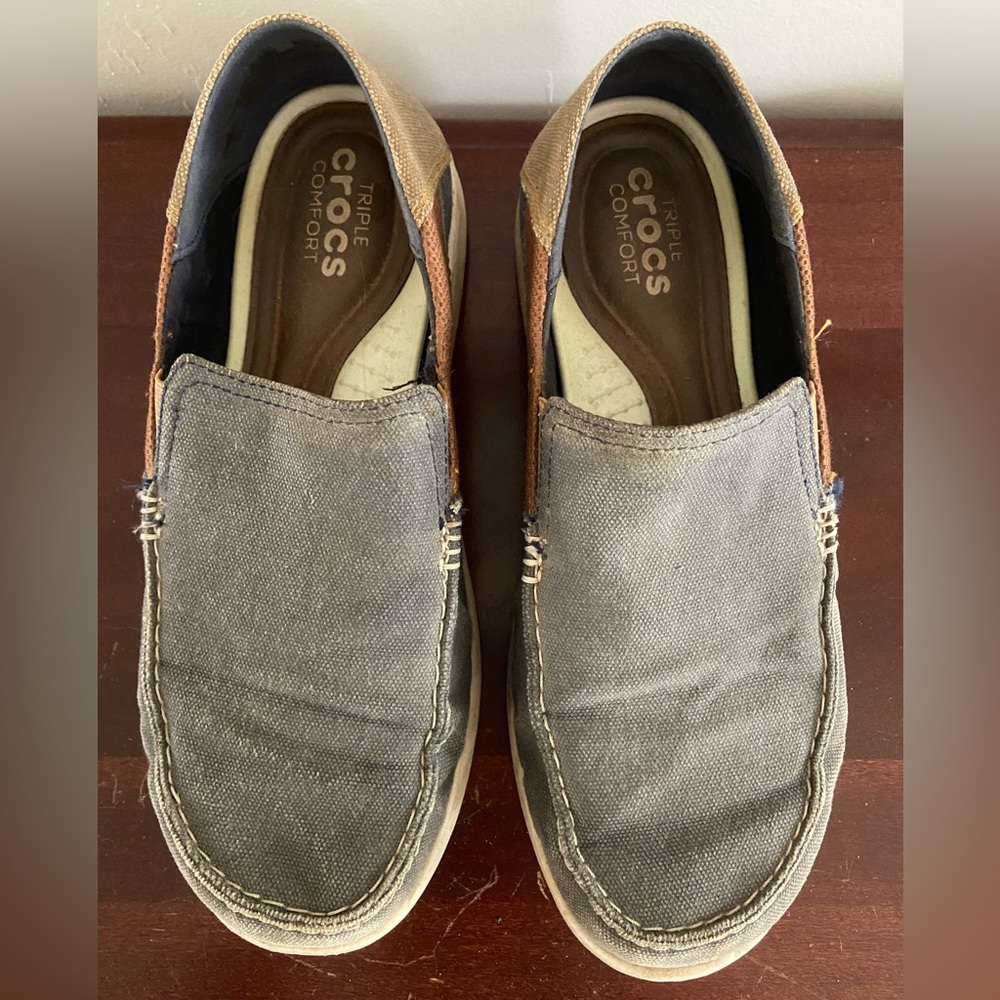 Crocs Walu Canvas slip On Boat Shoe Comfort Slide